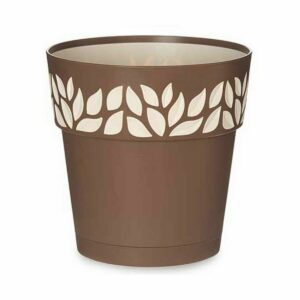 Self-watering flowerpot Stefanplast Cloe Brown Plastic 19 x 19 x 19 cm (12 Units)