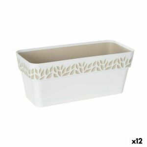 Self-watering planter Stefanplast Cloe White Plastic 13,3 x 12,3 x 29,3 cm (12 Units)