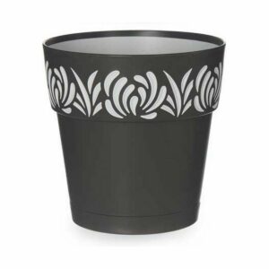 Self-watering flowerpot Stefanplast Gaia Anthracite Plastic 15 x 15 x 15 cm (12 Units)