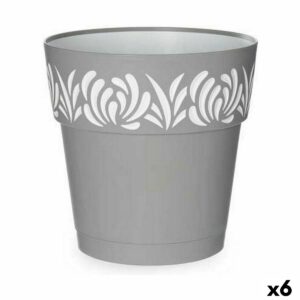 Self-watering flowerpot Stefanplast Gaia Grey Plastic 25 x 25 x 25 cm (6 Units)