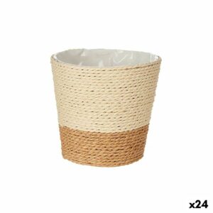 Planter Brown Rope Plastic 14 x 12,5 x 14 cm (24 Units)