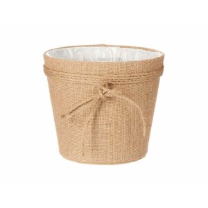 Planter Lasso Brown Cloth 19,5 x 17,5 x 19,5 cm (24 Units)