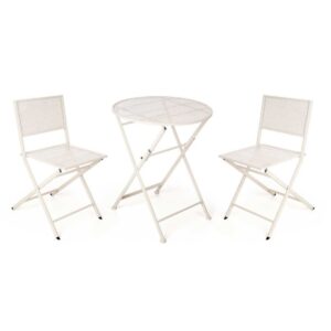 Table set with 2 chairs White