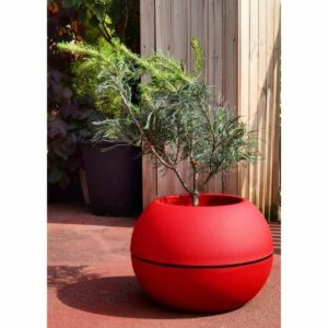 Planter Riviera D40 Ball Red Granite Ø 40 cm