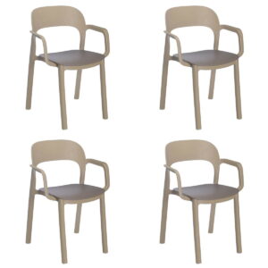 Garden chair Garbar Ona Brown Beige Chocolate Sand polypropylene 56 x 79 x 52 cm 56 x 52 x 79 cm 4 Units (4 Pieces)