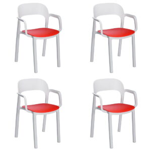 Garden chair Garbar Ona White Red polypropylene 56 x 79 x 52 cm 56 x 52 x 79 cm 4 Units (4 Pieces)