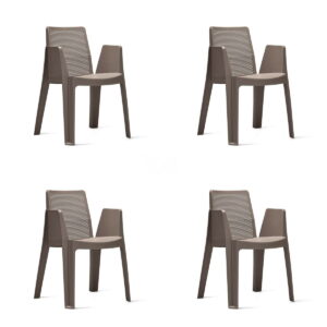 Garden chair Garbar Play Brown Chocolate polypropylene 57 x 78 x 54 cm 57 x 54 x 78 cm 4 Units (4 Pieces)