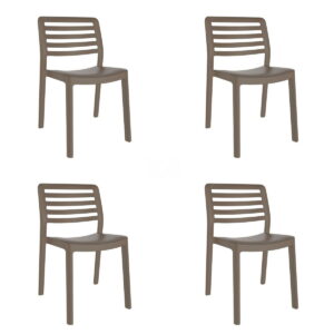 Garden chair Garbar Wind Brown Chocolate polypropylene 50 x 78 x 54 cm 50 x 54 x 78 cm 4 Units (4 Pieces)