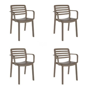 Garden chair Garbar Wind Brown Chocolate polypropylene 58 x 78 x 54 cm 58 x 54 x 78 cm 4 Units (4 Pieces)