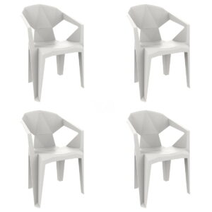 Garden chair Garbar Delta White polypropylene 53 x 80 x 55 cm 53 x 55 x 80 cm 4 Units (4 Pieces)