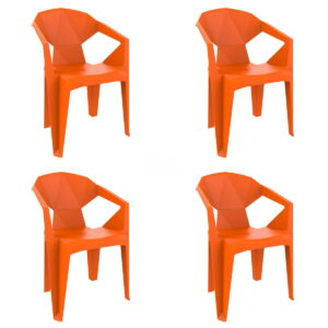 Garden chair Garbar Delta Orange polypropylene 53 x 80 x 55 cm 53 x 55 x 80 cm 4 Units (4 Pieces)