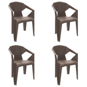 Garden chair Garbar Delta Brown Chocolate polypropylene 53 x 80 x 55 cm 53 x 55 x 80 cm 4 Units (4 Pieces)