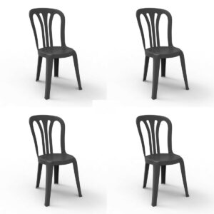 Garden chair Garbar Garrotxa Anthracite polypropylene 43 x 52 x 89 cm 4 Units (4 Pieces)