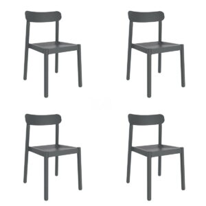 Garden chair Garbar Elba Dark grey polypropylene 50 x 53 x 80 cm 4 Units (4 Pieces)