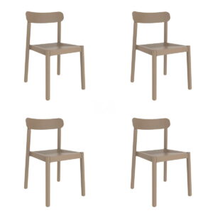 Garden chair Garbar Elba Beige Sand polypropylene 50 x 53 x 80 cm 4 Units (4 Pieces)