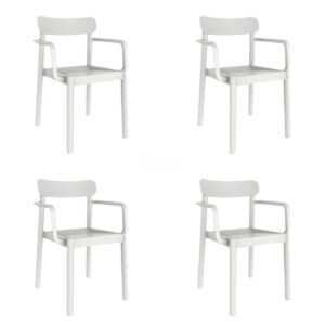 Garden chair Garbar Elba White polypropylene 56 x 53 x 80 cm 4 Units (4 Pieces)