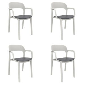 Garden chair Garbar Ona White Dark grey polypropylene 56 x 79 x 52 cm 56 x 52 x 79 cm 4 Units (4 Pieces)