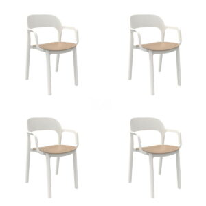 Garden chair Garbar Ona White Beige Sand polypropylene 56 x 79 x 52 cm 56 x 52 x 79 cm 4 Units (4 Pieces)