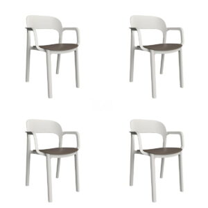 Garden chair Garbar Ona White Brown Chocolate polypropylene 56 x 79 x 52 cm 56 x 52 x 79 cm 4 Units (4 Pieces)