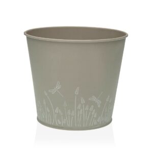 Plant pot Versa Zink Grey Metal (16 cm)