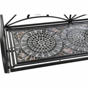 Bench DKD Home Decor Black Multicolour Ceramic Ironwork Mosaic 111 x 54 x 88 cm (111 x 54 x 88 cm)