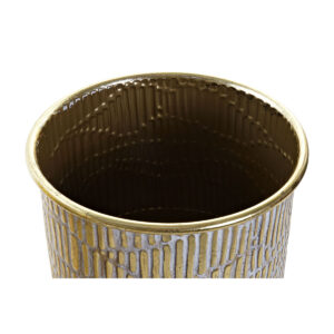 Planter DKD Home Decor Golden Metal (2 pcs) (28 x 28 x 30 cm)