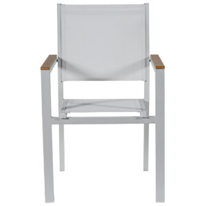 Garden chair Alexandra House Living White 55 x 86 x 60 cm textilene