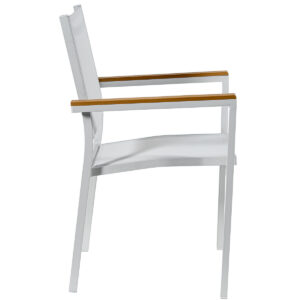 Garden chair Alexandra House Living White 55 x 86 x 60 cm textilene