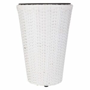 Planter Alexandra House Living White Iron Rattan Plastic 28 x 40 x 28 cm