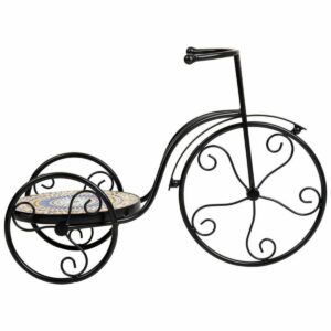 Flower Pot Stand Alexandra House Living Black Iron Tile Bicycle 23 x 36 x 53 cm