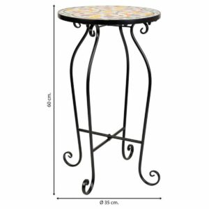 Flower Pot Stand Alexandra House Living Black Iron Tile 35 x 60 x 35 cm