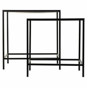 Flower Pot Stand Alexandra House Living Black Iron Tile 37 x 51 x 50 cm 2 Pieces