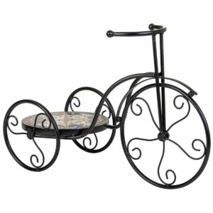 Flower Pot Stand Alexandra House Living Black Iron Tile Bicycle 23 x 36 x 53 cm