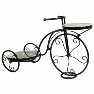 Flower Pot Stand Alexandra House Living Black Iron Tile Bicycle 26 x 43 x 67 cm