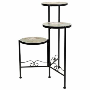 Flower Pot Stand Alexandra House Living Black Iron Tile 30 x 68 x 30 cm