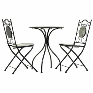 Table set with 2 chairs Alexandra House Living Black 60 x 75 x 60 cm