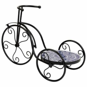 Flower Pot Stand Alexandra House Living Black Iron Tile Bicycle 23 x 36 x 53 cm