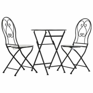 Table set with 2 chairs Alexandra House Living Black 60 x 75 x 60 cm