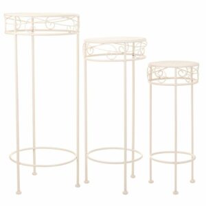 Flower Pot Stand Alexandra House Living White Metal Iron 28 x 120 x 58 cm