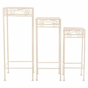 Flower Pot Stand Alexandra House Living White Metal Iron 28 x 160 x 58 cm