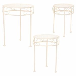 Flower Pot Stand Alexandra House Living White Metal Iron 30 x 120 x 30 cm