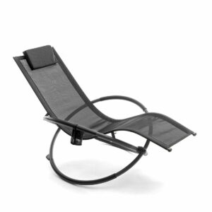 Folding Orbital Rocking Sun Lounger InnovaGoods Rockorb Black (Refurbished B)