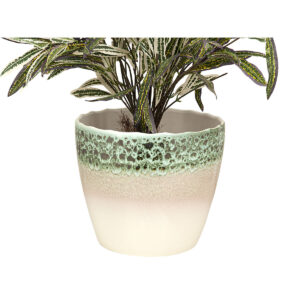 Planter Romimex White Green Ceramic 27 x 23 x 27 cm