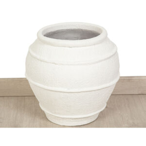 Planter Romimex White Terracotta 40 x 40 x 40 cm