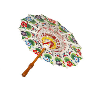 Decorative umbrella Romimex Java White Multicolour 50 x 65 x 50 cm