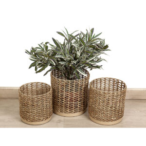 Set of Planters Romimex Natural (3 Pieces)