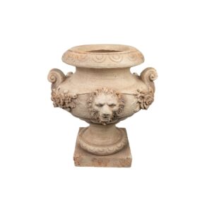 Planter Romimex Cream Resin Lion Wineglass 44 x 47 x 42 cm