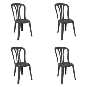 Garden chair Garbar Garrotxa Anthracite polypropylene 43 x 52 x 89 cm 4 Units (4 Pieces)